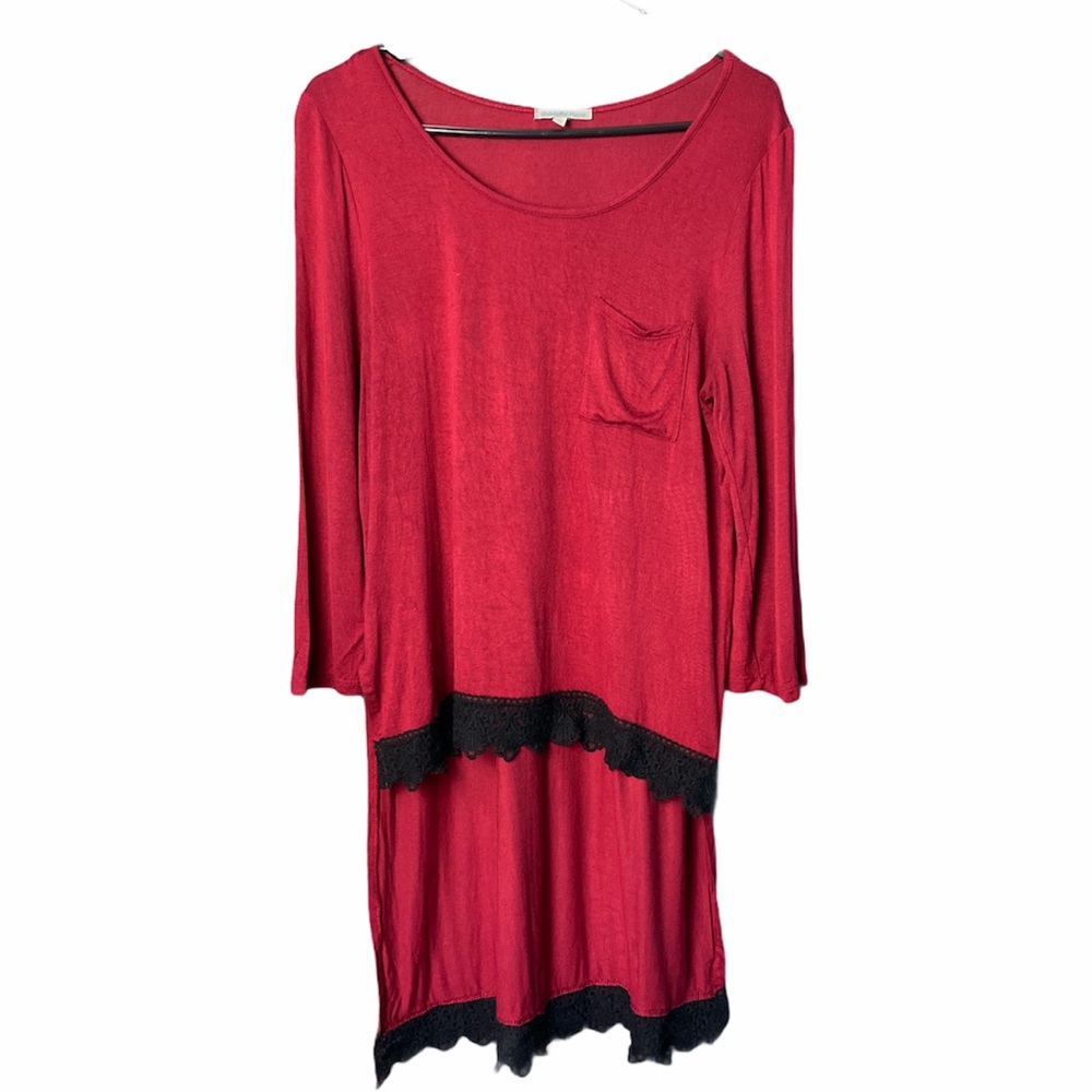 Charlotte Russe Asymmetric Red Top, size L